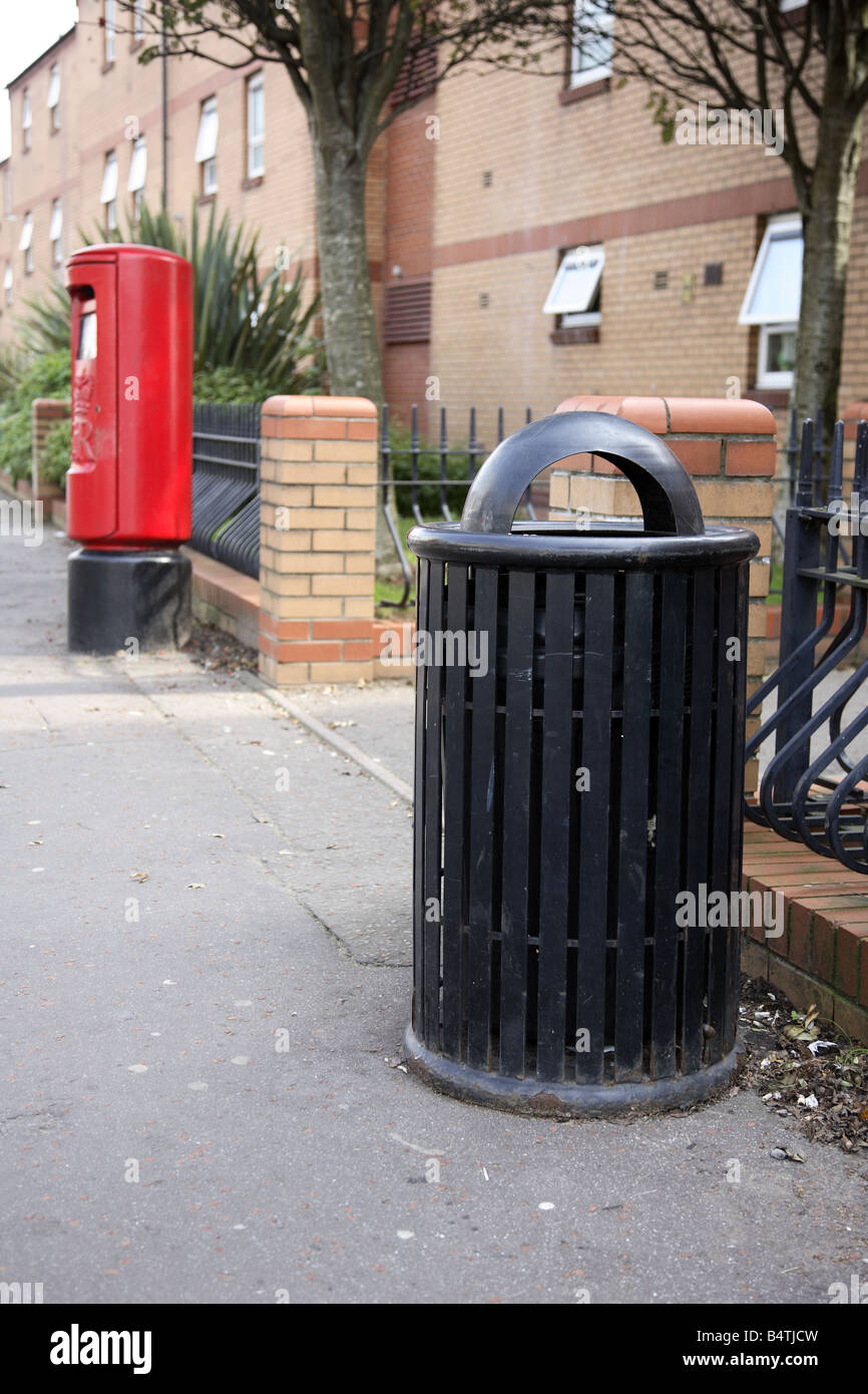 Rubbish Bin Cardiff Wales UK Stock Photo Alamy