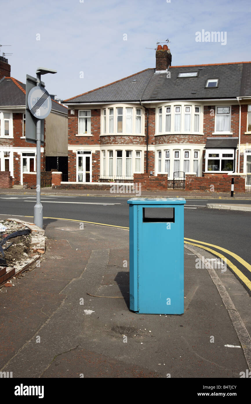 Rubbish Bin Cardiff Wales UK Stock Photo Alamy