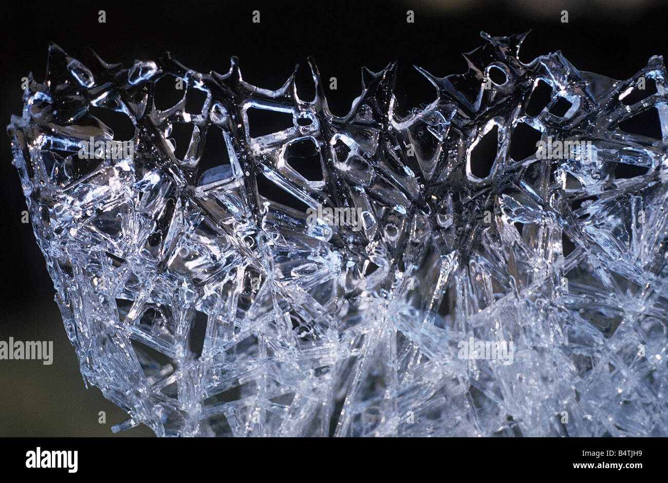 Weather Winter Snow Ice on Brook Edge snow crystals Stock Photo Alamy