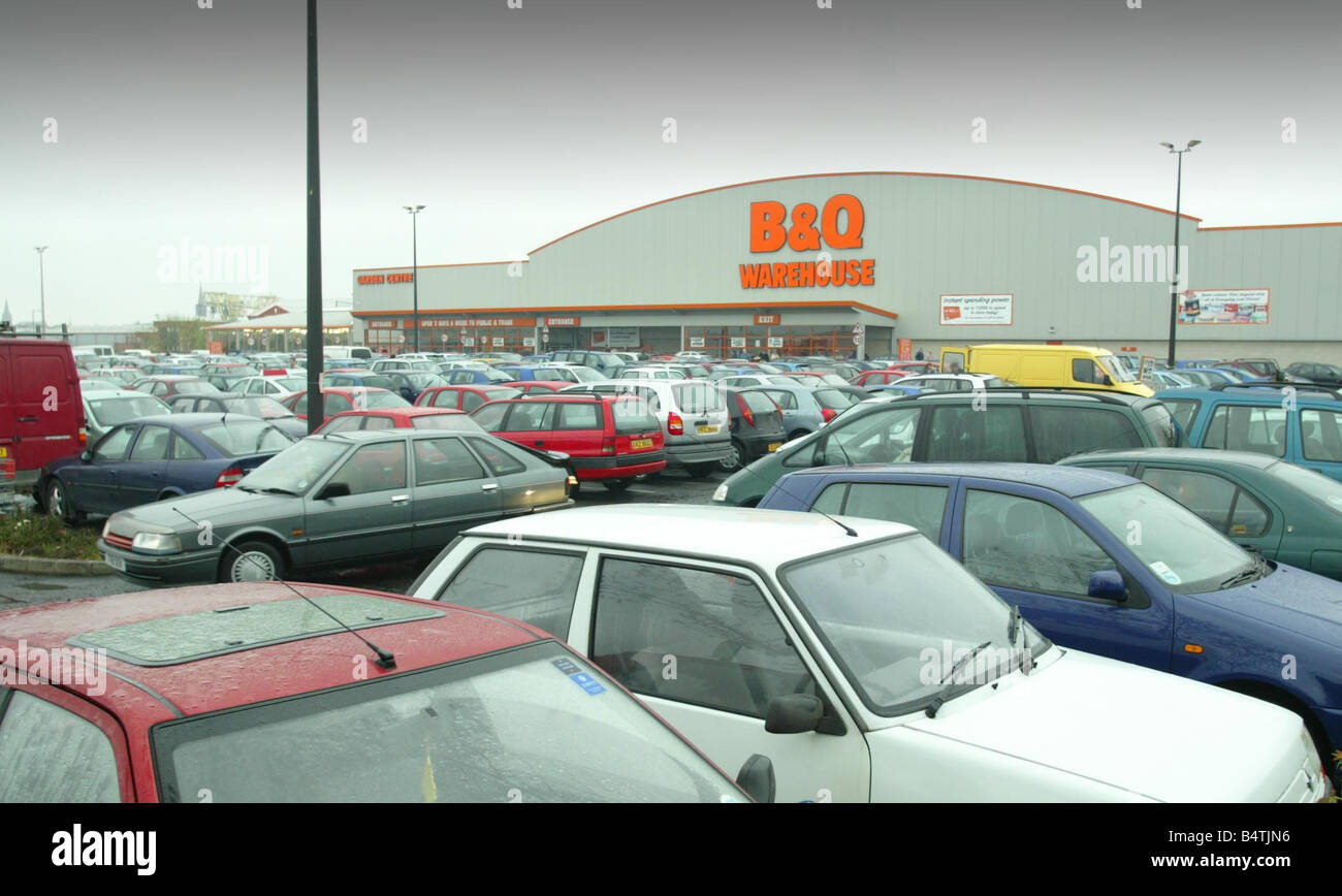 B Q Warehouse On Boucher Road On Easter Monday April 2003 Car park