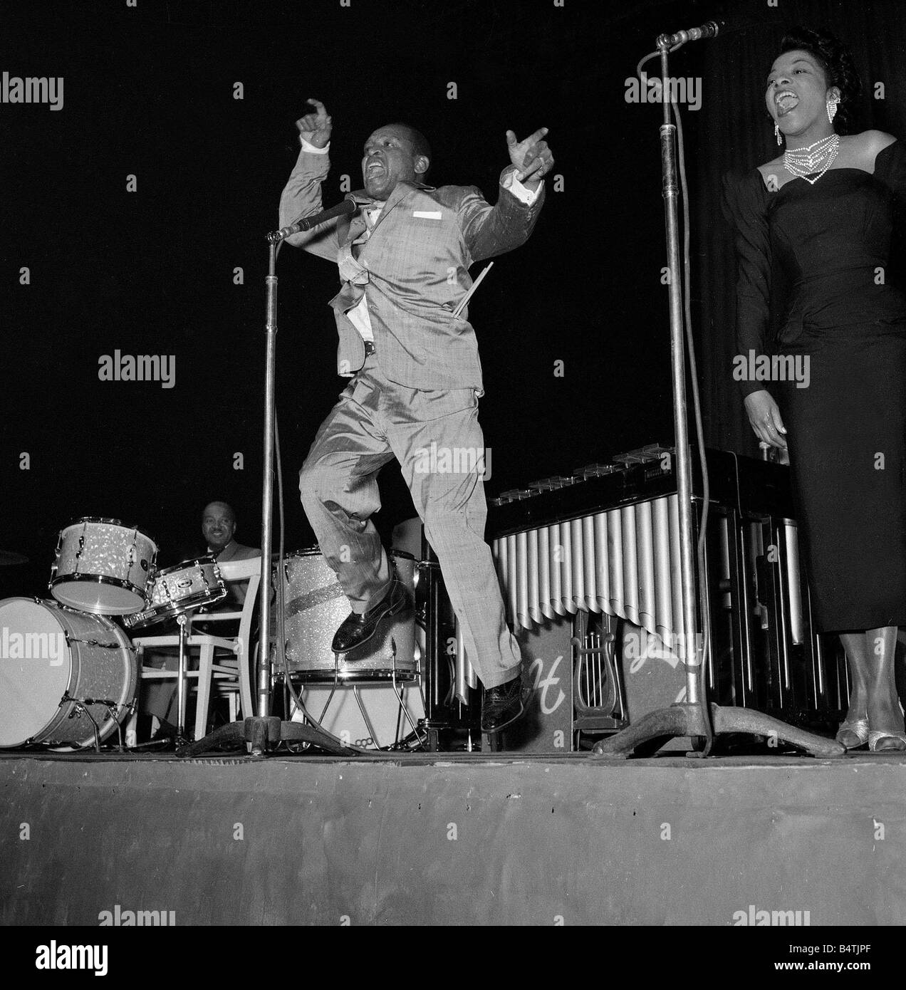 1950s Jazz performers Lionel Hampton band leader at the Empress hall in ...