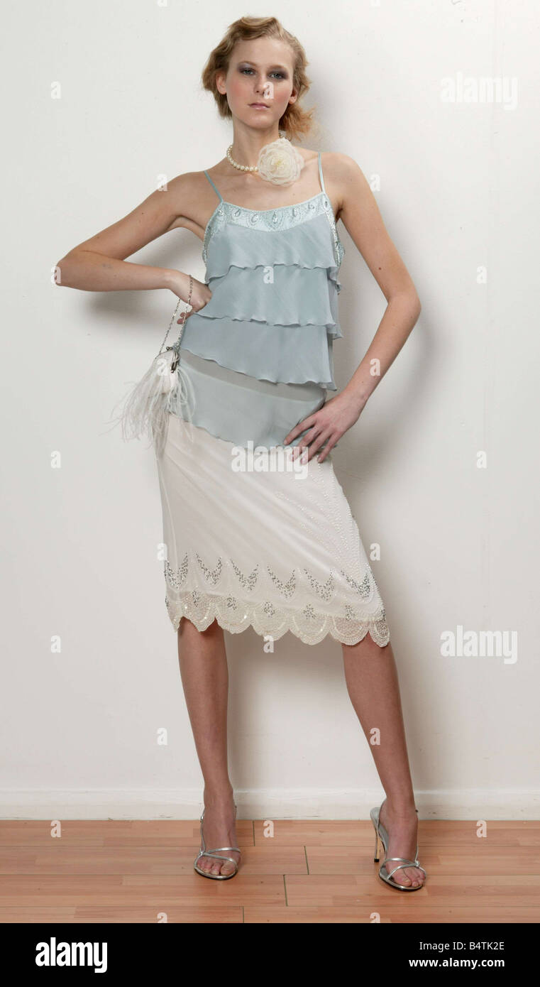 1920s Clothing Fashion Feature April 2004 Model Studio Pix 3AM MAG 20 S FASHION 20 S FASHION F0R 3AM MAG AMBER Stock Photo