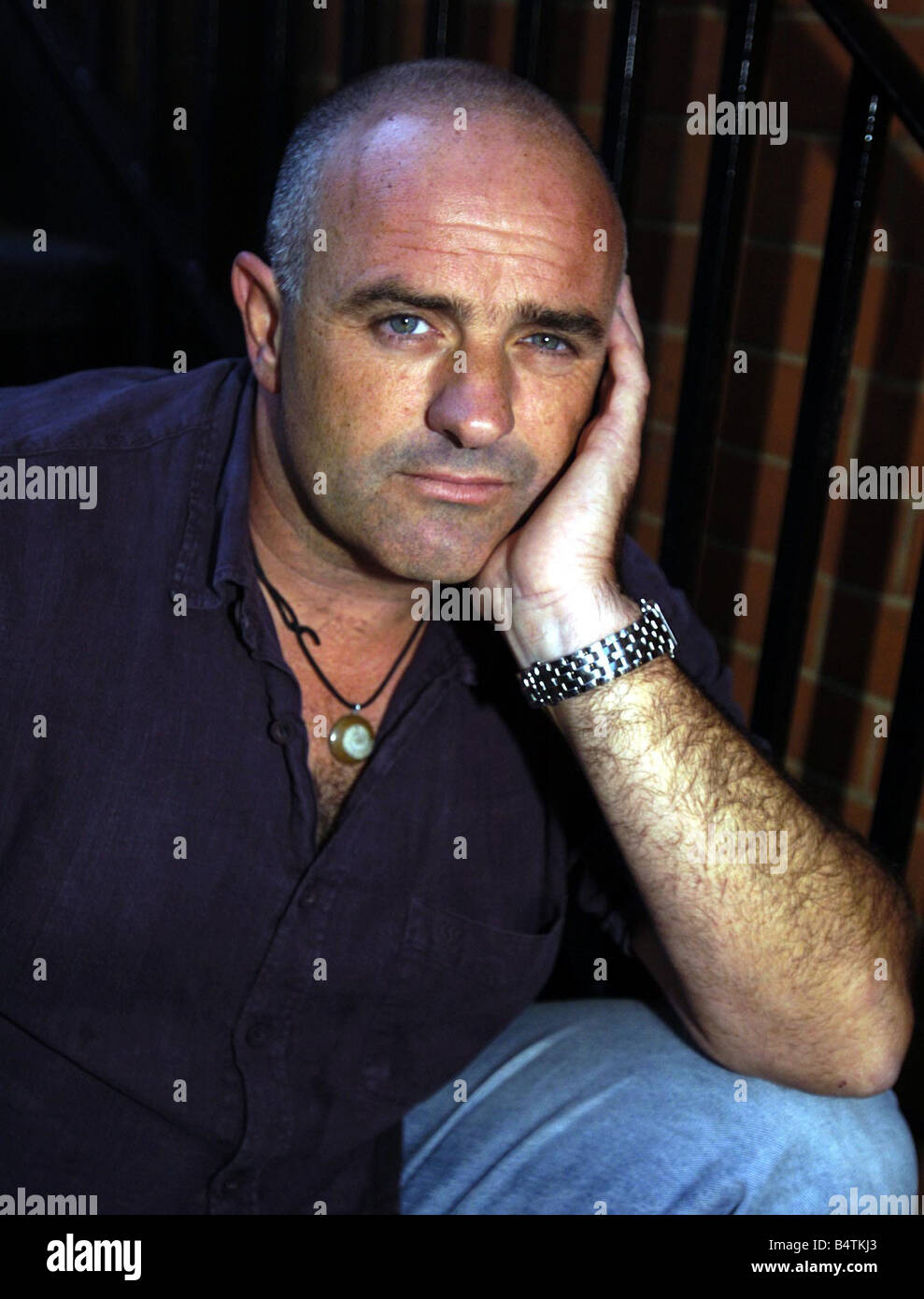 The Bill Actor Bruce Byron September 2004 In London Sitting on steps