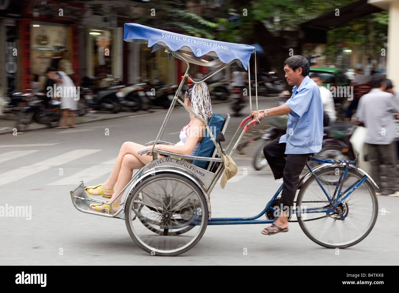 Bicycle taxi Hanoi Vietnam Stock Photo Alamy