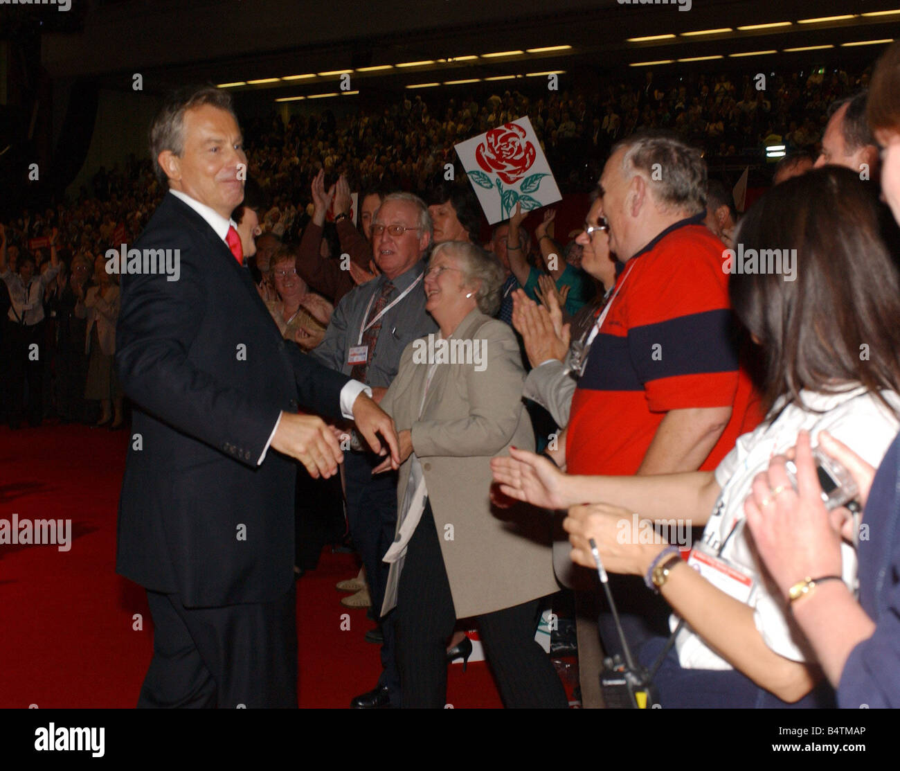 Tony Blair in the hall after his speech Labour Party conference in