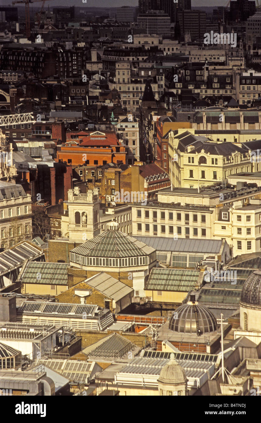 View over London West End, rooftops of buildings in late afternoon sunlight Stock Photo