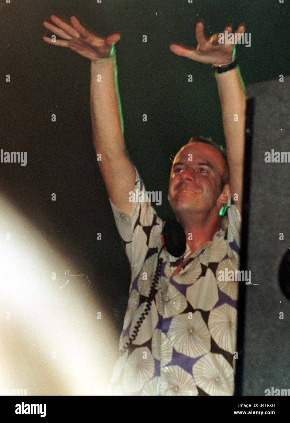 Norman Cook T in the Park concert 11th July 1999 open air concert Balado Airfield Kinross Norman Cook aka Fat Boy Slim disc jockey dj at concert Stock Photo