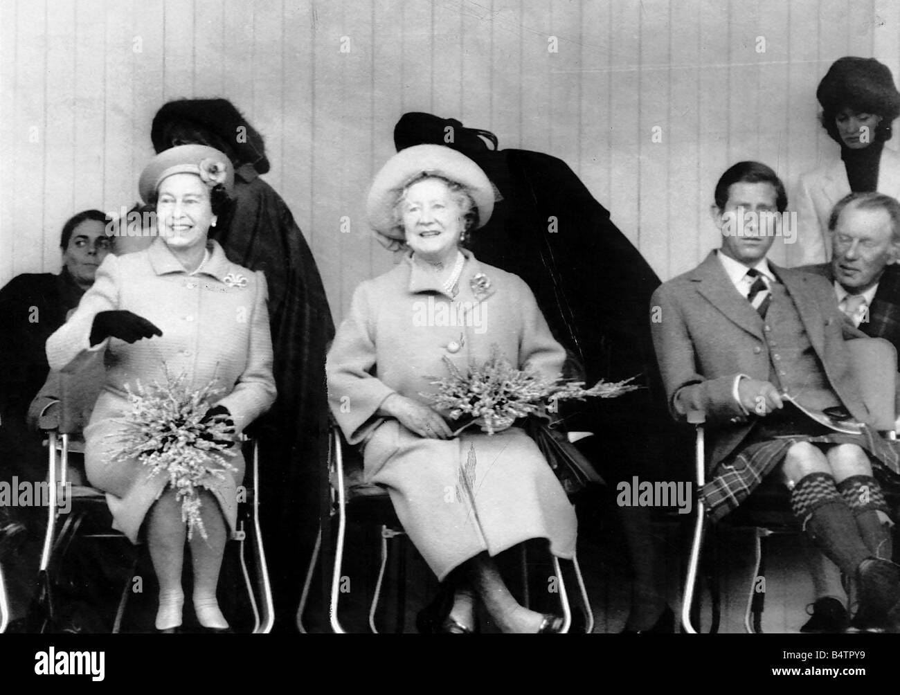 Elizabeth Queen mother Prince Charles and the Queen Stock Photo - Alamy