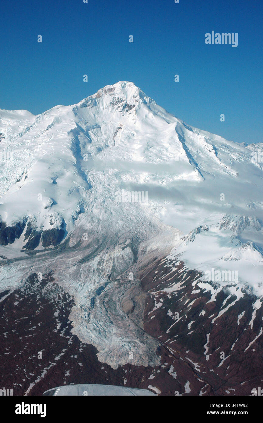 Snow-capped Mount Iliamna, Volcano, Alaska Stock Photo