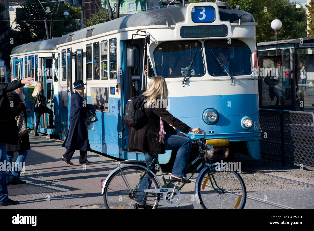Tram on Avenyn street in central Gothenburg Sweden 2008 Stock Photo