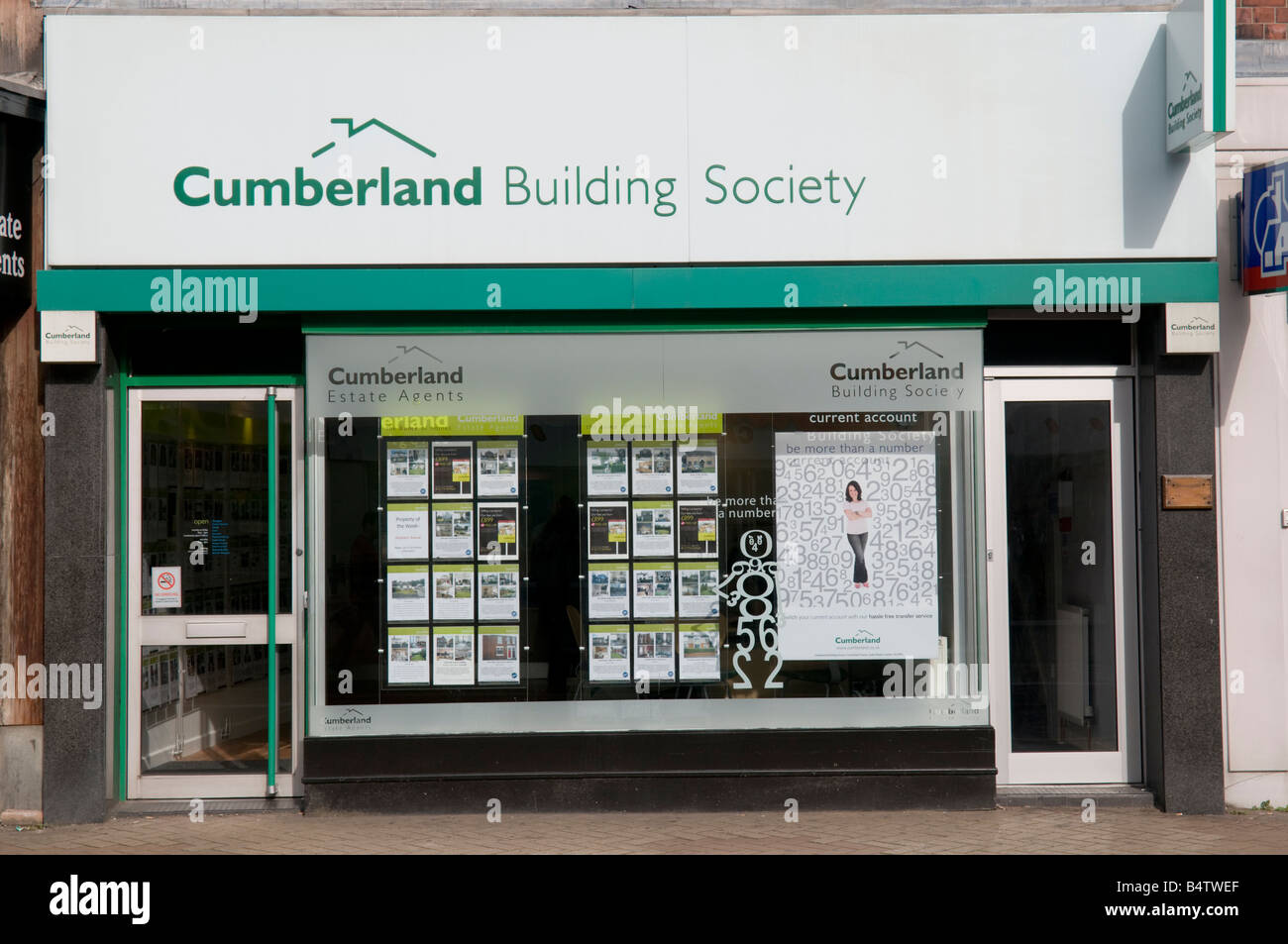 Cumberland Building society and estate agents branch office Preston Lancashire UK Stock Photo
