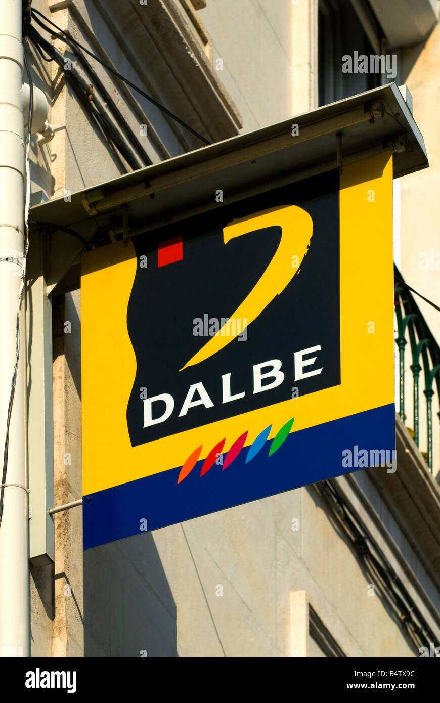 'Dalbe' art supplies shop sign, Poitiers, Vienne, France. Stock Photo