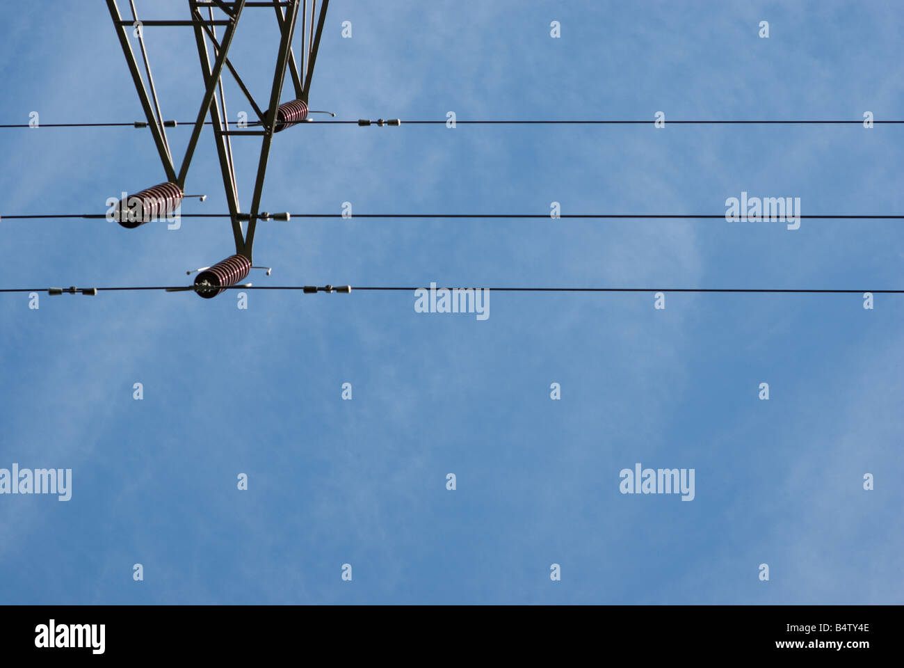 High voltage wires and pylon Stock Photo Alamy