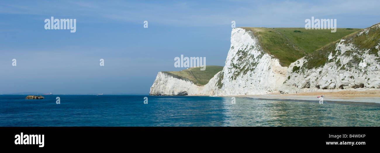 Chalk Cliffs of Swyre Head and Bat's Head as seen from Durdle Door Dorset England UK Stock Photo