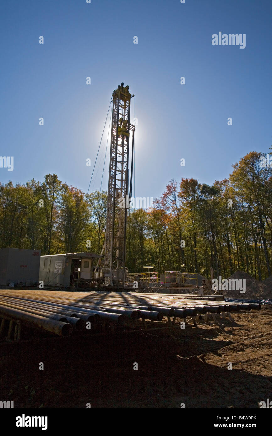 Mancelona Michigan Pipes at a natural gas drilling rig in the Antrim ...