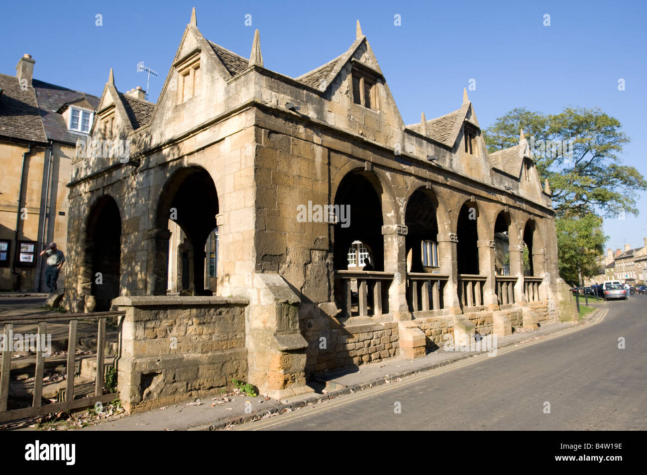 Old Wool Market or Market Hall was built in 1627 Chipping Campden Cotswolds UK Stock Photo