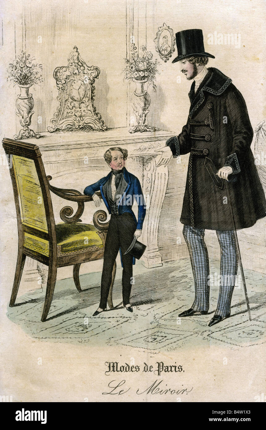fashion 19th century mens fashion France lithograph Paris