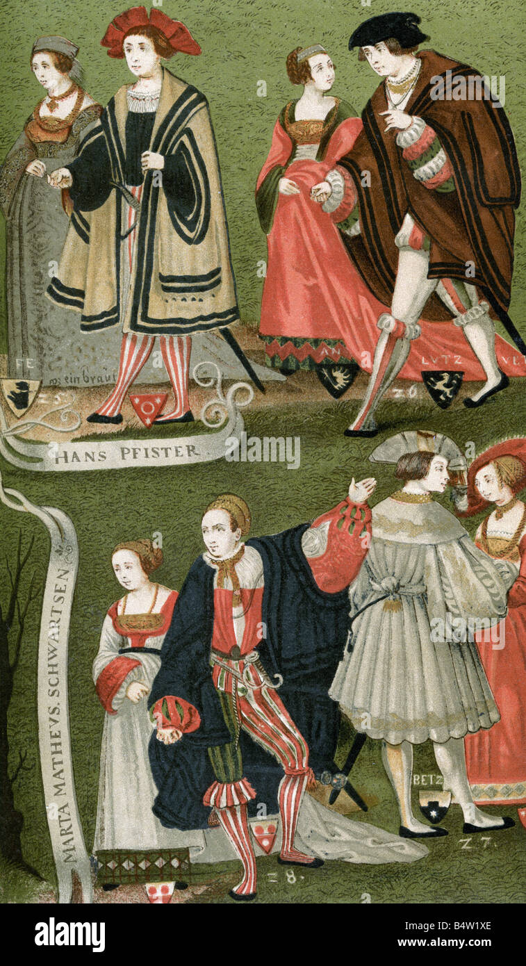 fashion, 16th century, Germany, citizen costume from Nuremberg, circa