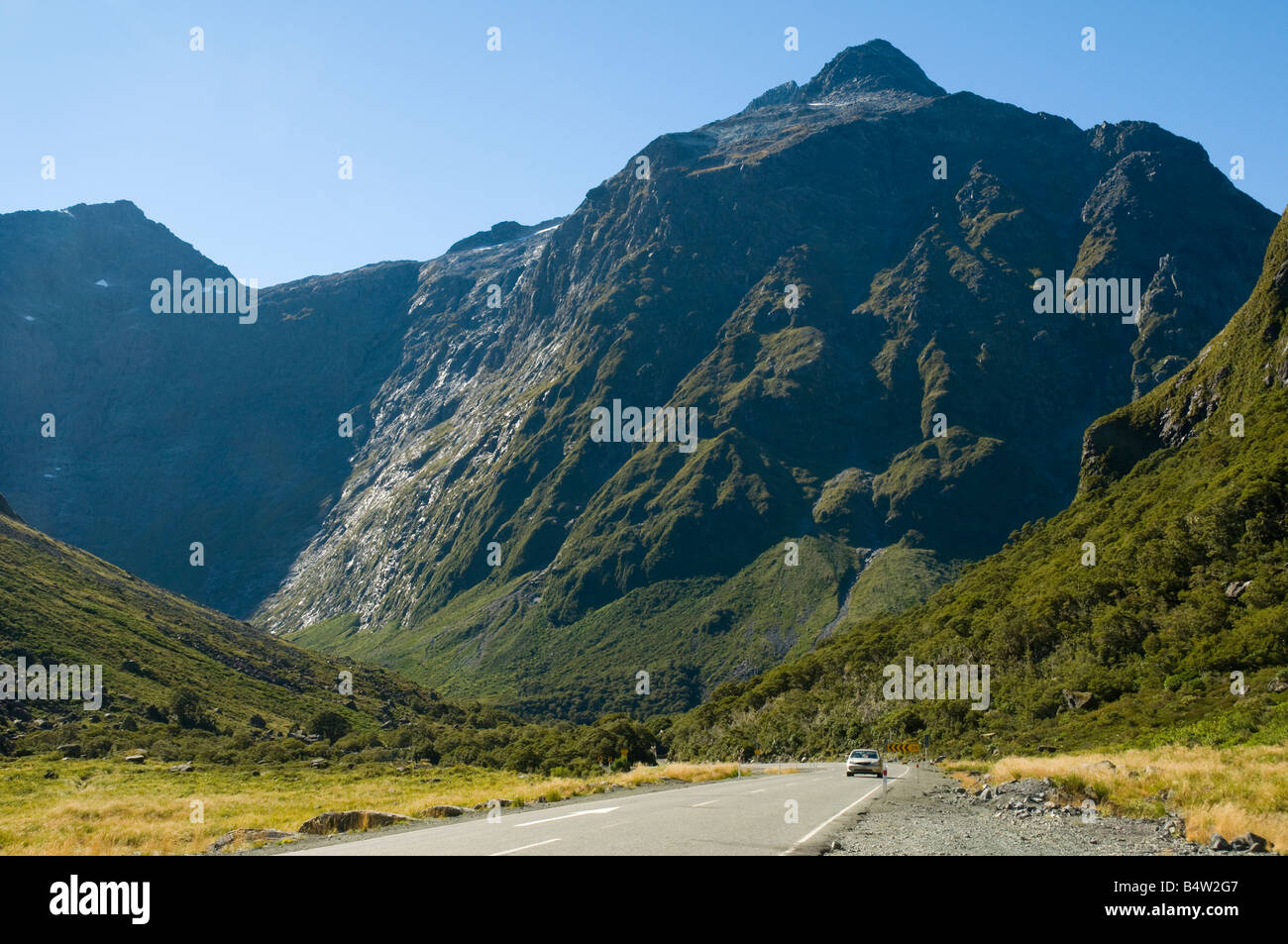 The road to Milford Sound near the Homer Tunnel, Fjordland, South