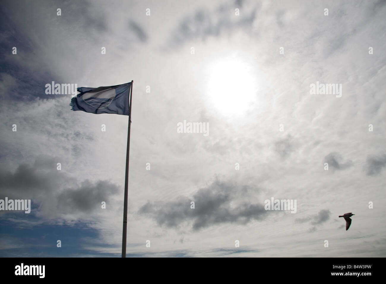 ENCAMS (Environmental Campaigns) clean beach blue flag flying over