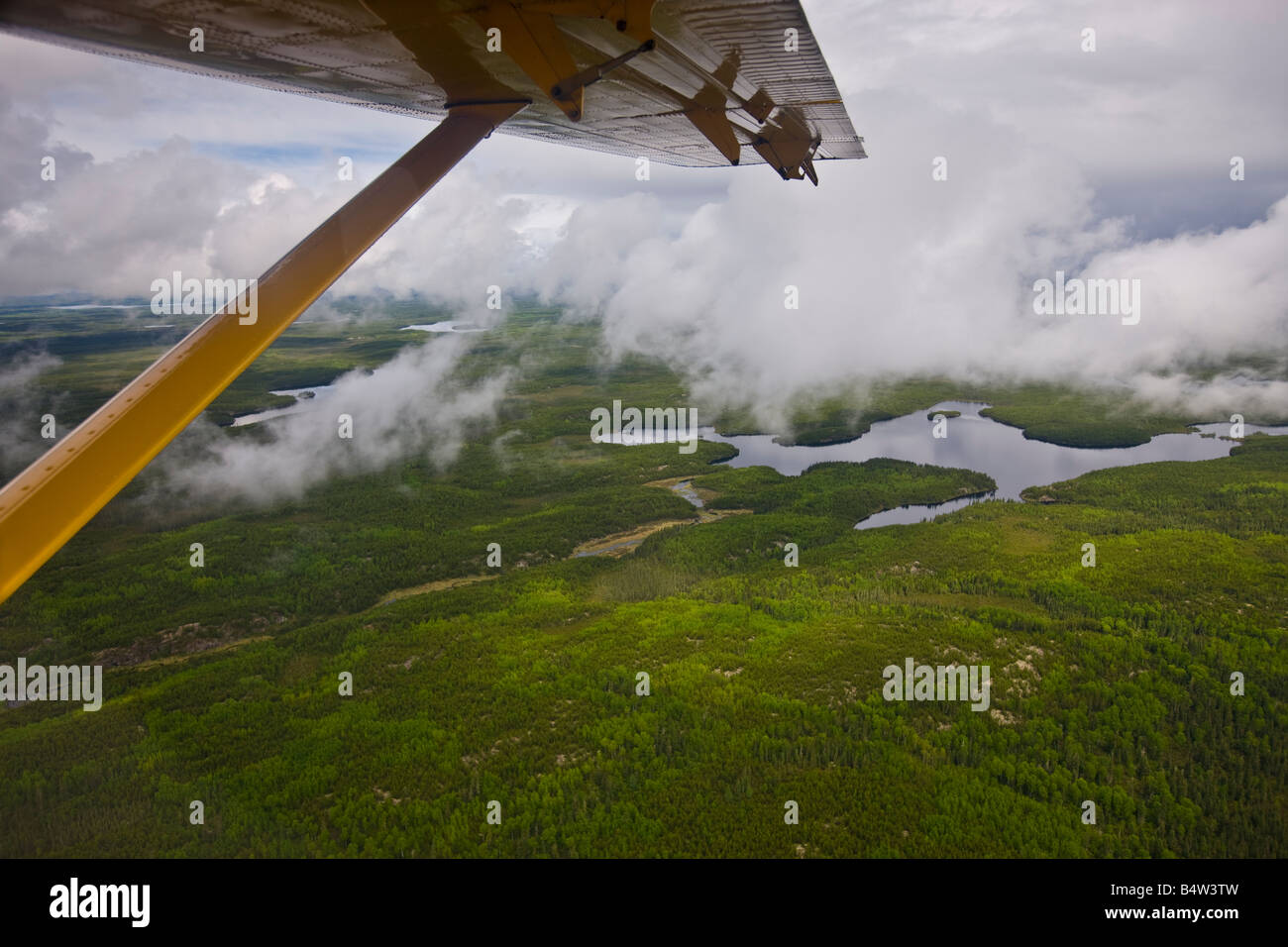 Aerial view of lakes, Islands and forest of Northern Ontario, Red Lake, Ontario, Canada. Stock Photo
