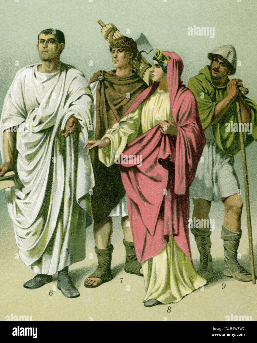 fashion, ancient world, Roman Empire, citizen with toga, lictor with ...