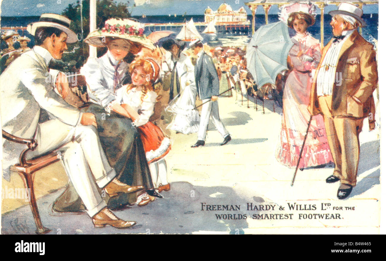 Advertisement for Freeman Hardy & Willis shoes circa 1910 Stock Photo