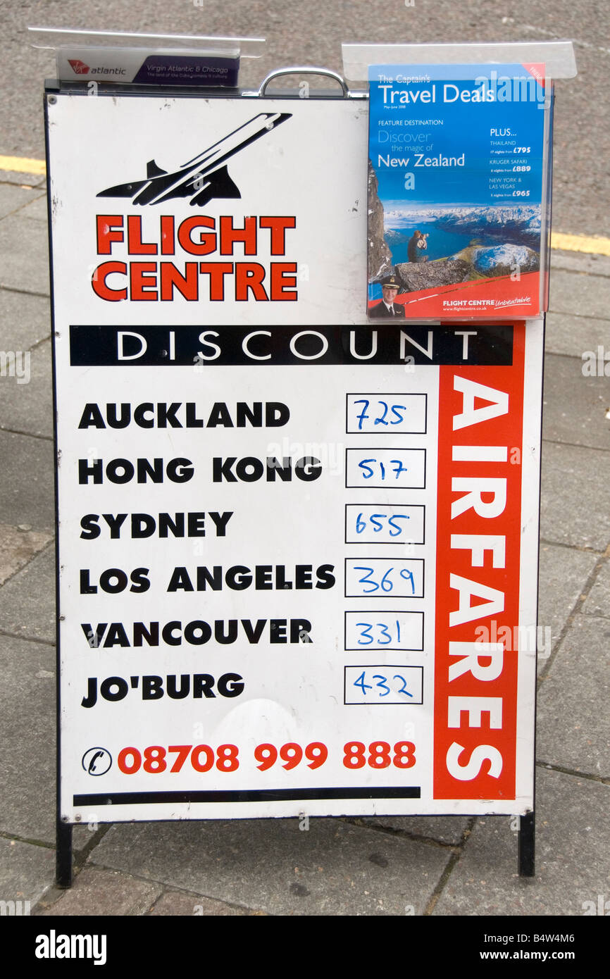 Sign "Flight Centre", Travel Agent, Airfares, Bristol, England, UK