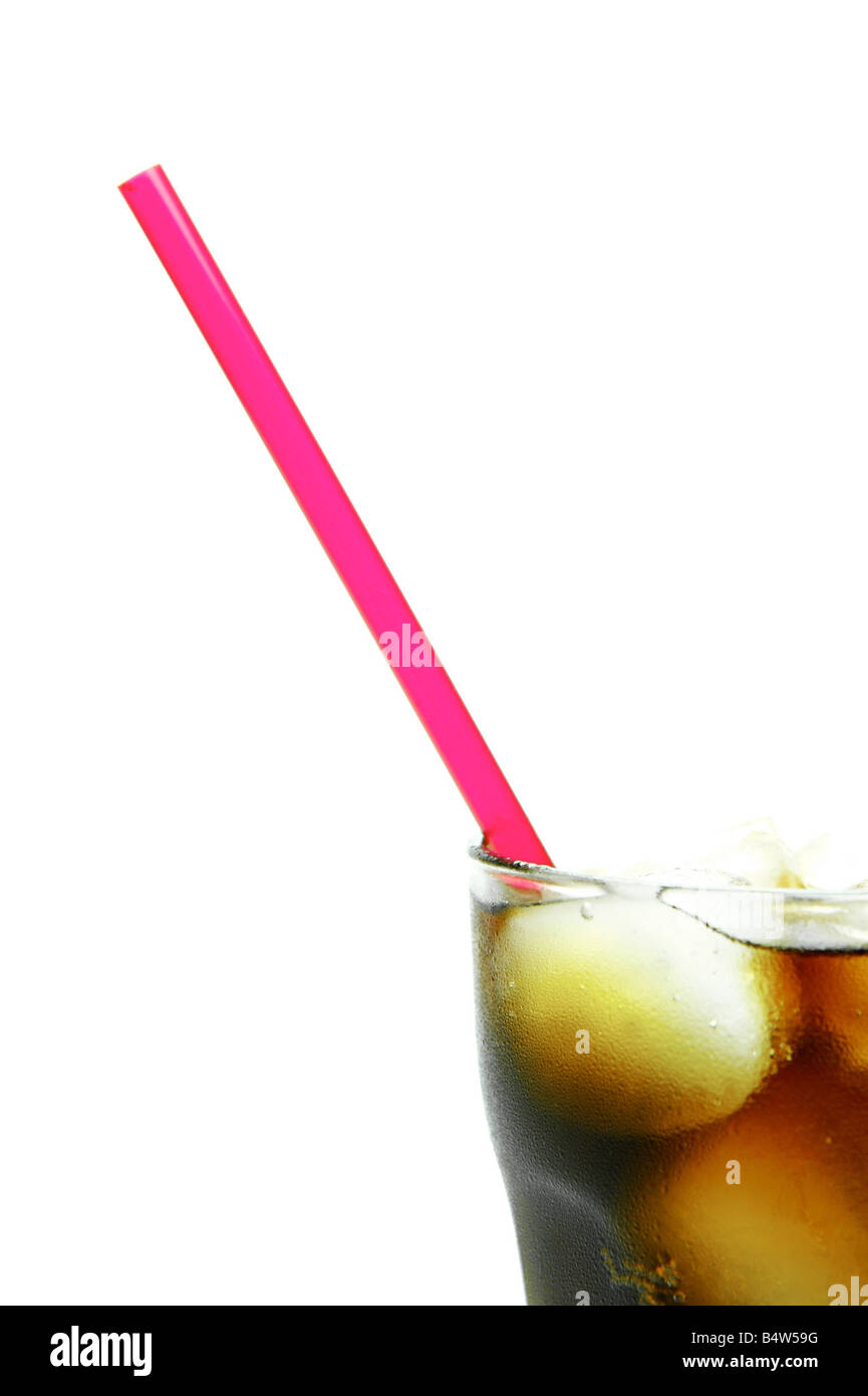 A glass of cola isolated against a white background Stock Photo - Alamy