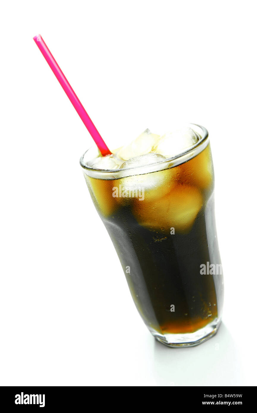 A glass of cola isolated against a white background Stock Photo - Alamy