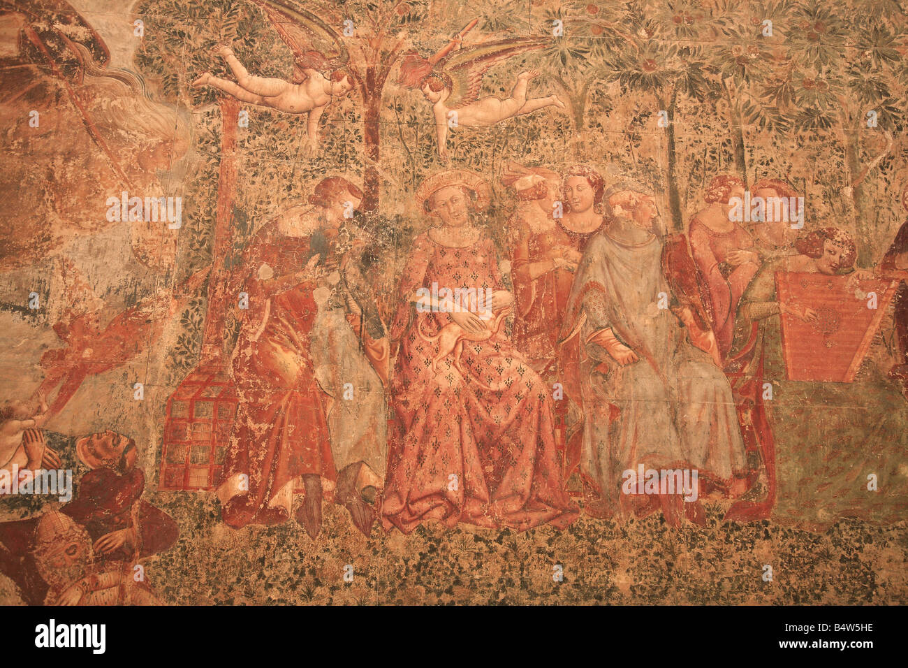 Wallpaintings at the camposanto Monumentale Pisa Tuscany Italy Stock Photo