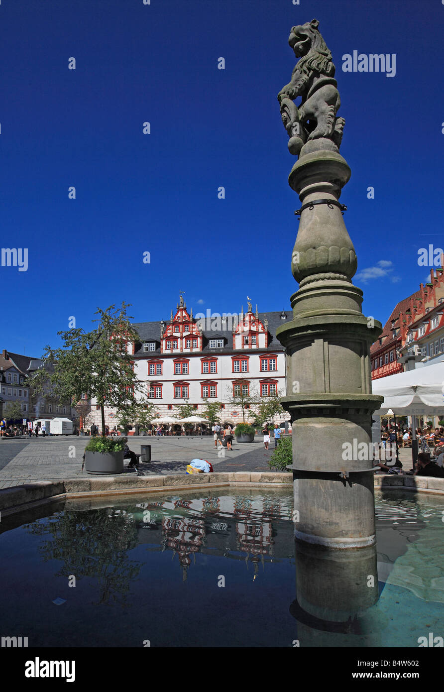 market square of Coburg Frankonia Bavaria Germany Stock Photo