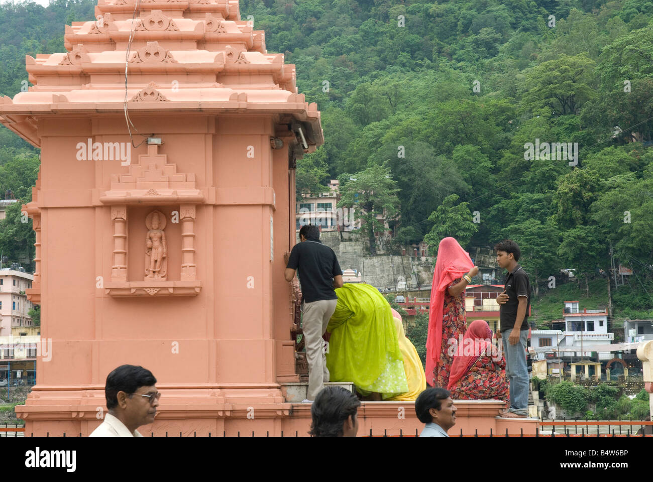 Pilgrimage Rishikesh India Uttarakhand Rishikesh Pilgrims at the Ganges River Stock Photo ...