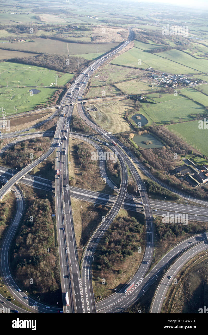 Aerial view south east of M11 Motorway Junction 6 M25 Motorway Junction ...