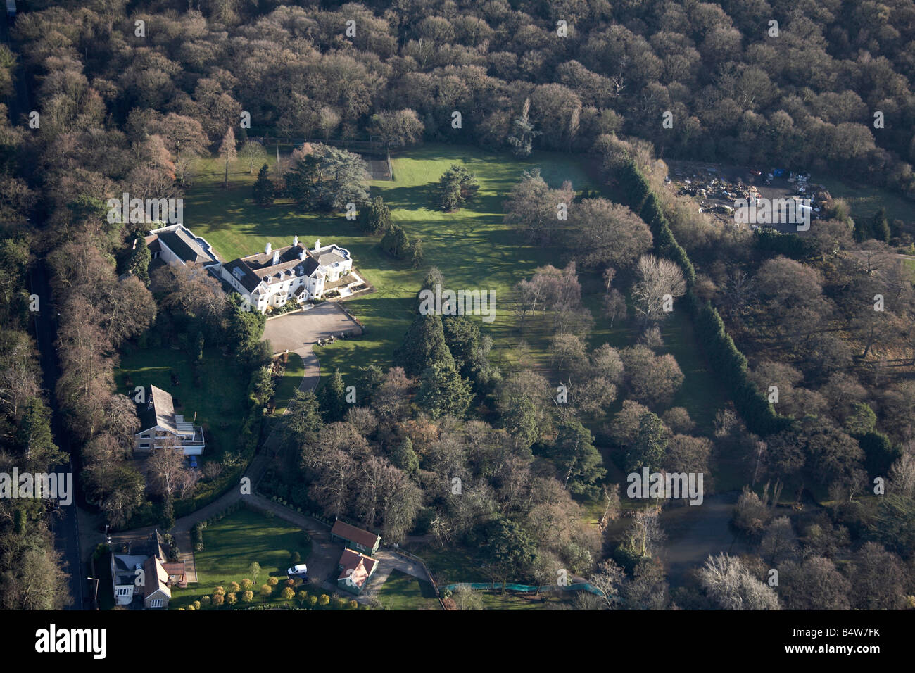 Aerial view south east of country houses Powell s Forest Manor Road