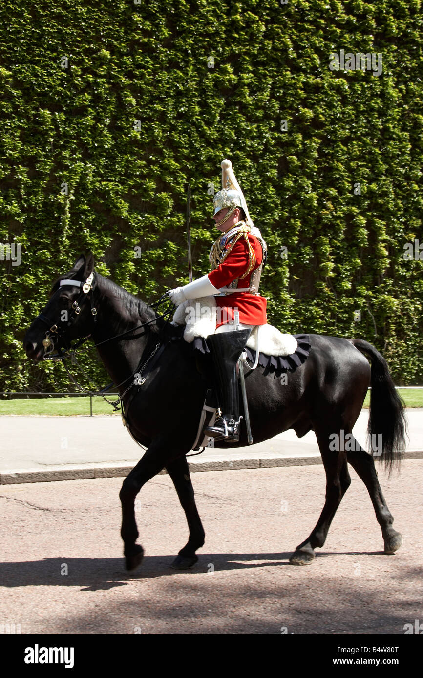 Mounted soldier of the Household Cavalry from The Life Guards regiment