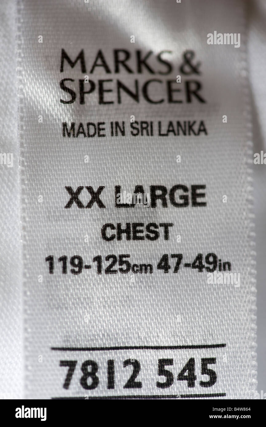 XXL Clothing Label Stock Photo