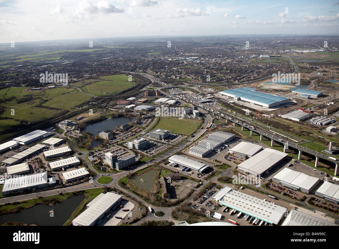 Aerial view south west of Crossway 25 Business Park Crossways Boulevard Dartford Tunnel Approach