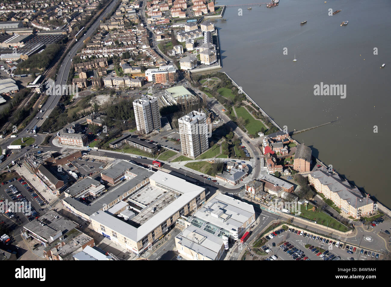 Aerial view north west of Bronze Age Way Bexley Road West Street