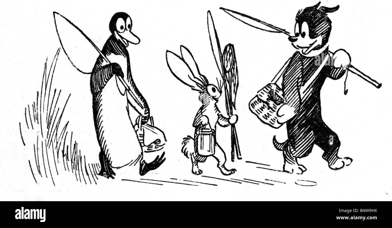 Pip Squeak and Wilfred On the 12th May 1919 the Daily Mirror introduced its readers to the adventures of Pip and Squeak Within nine months Pip the dog and penguin Squeak were joined by a rabbit called Wilfred The dog the penguin and the rabbit were to become firm favourites with the Mirror readership Their fan club the Wilfredian League of Gugnune gained over 350 000 members within six months of its launch The trio starred in Panto and made many public appearances This unusual trio were also firm favourites with the Royal family Queen Mary visited the trio in Bristol Zoo in the early 20Õs the Stock Photo