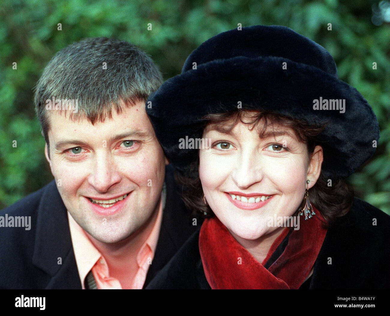 Blythe Duff and fiancee Det Sgt Tom Forrest January 1998 Stock Photo