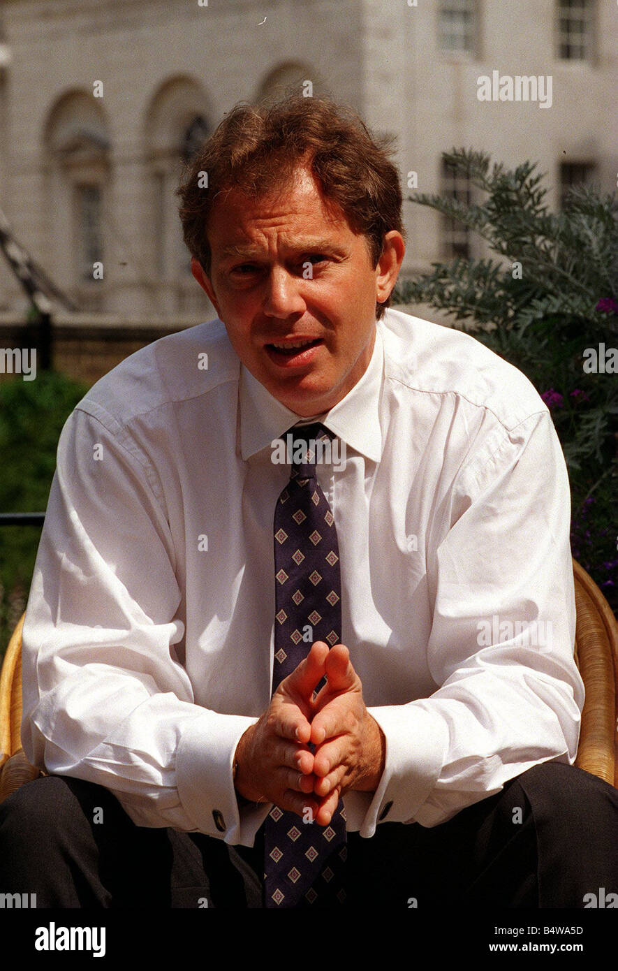 Tony Blair Prime Minister at 10 Downing Street 28 July 1997 interviewed