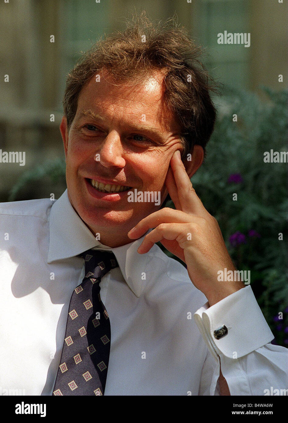 Tony Blair Prime Minister at Downing Street July 1997 during interview