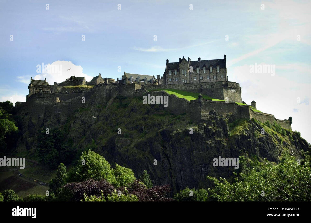 General view of Edinburgh Castle 20 08 01 Daily Record No Fee Stock Photo