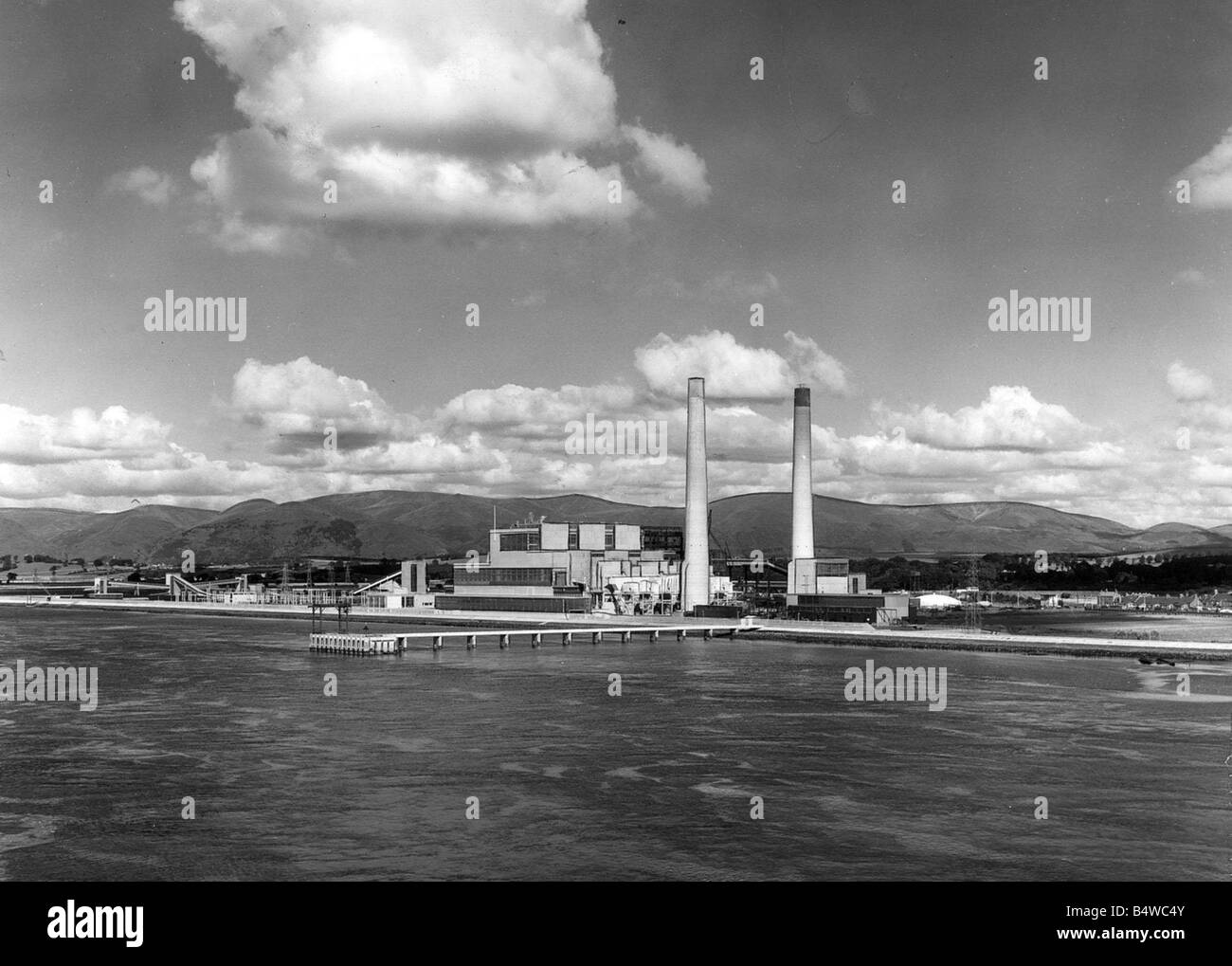 Kincardine Electric Power Station October 1960 To be opened by Queen Elizabeth 11 River Forth Stock Photo