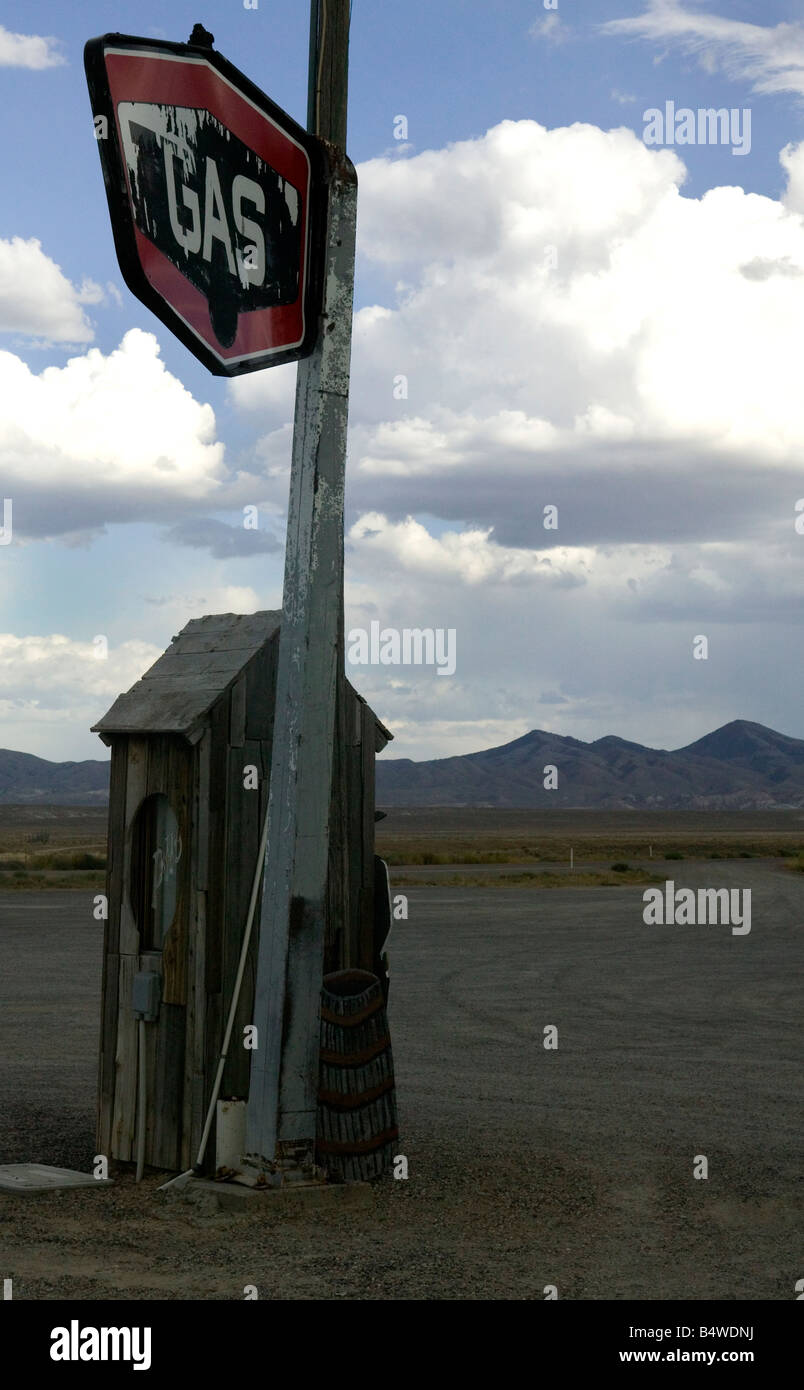 Lone Gas station in Nevada USA Stock Photo