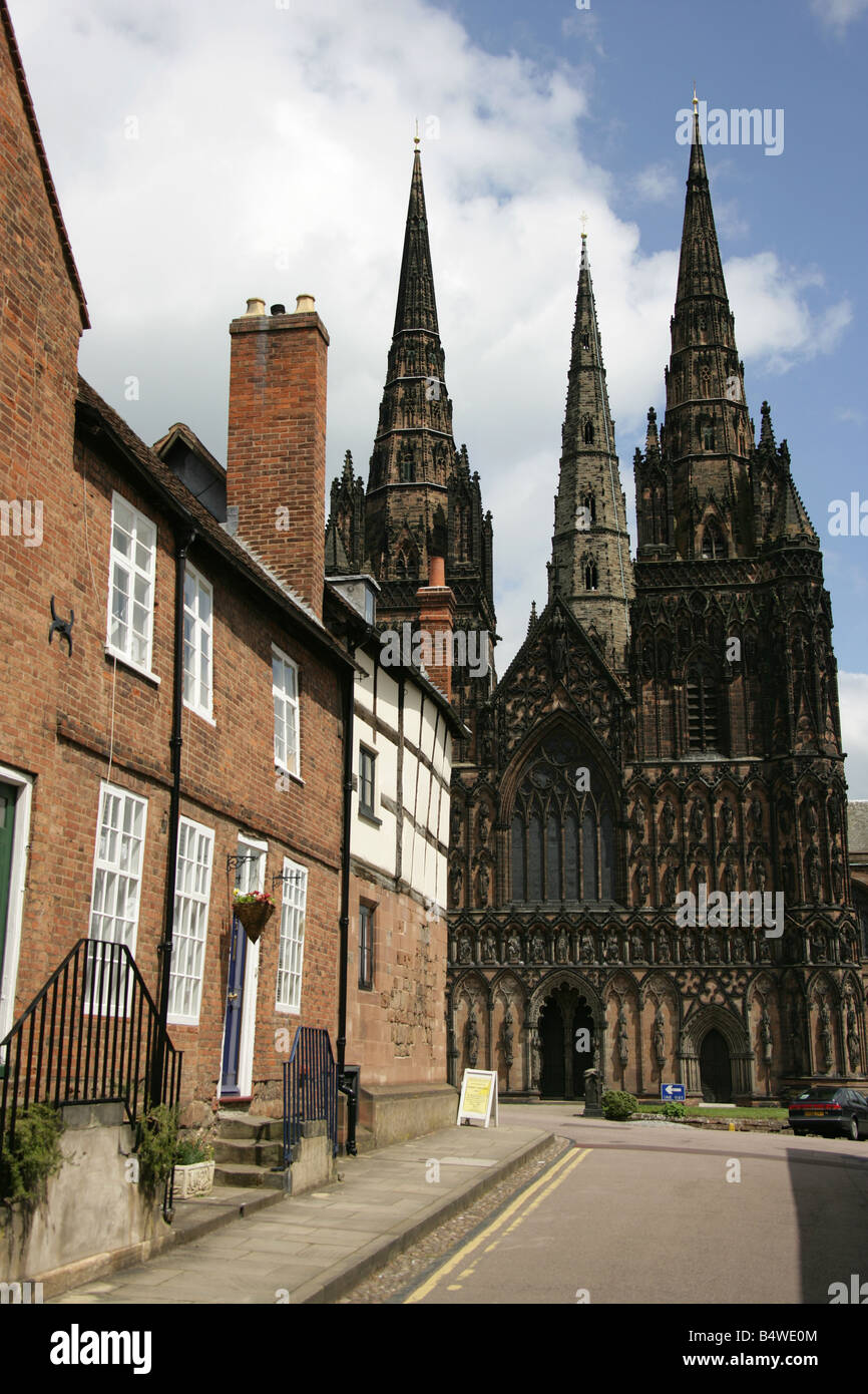 City of Lichfield, England. The Close with the west elevation of