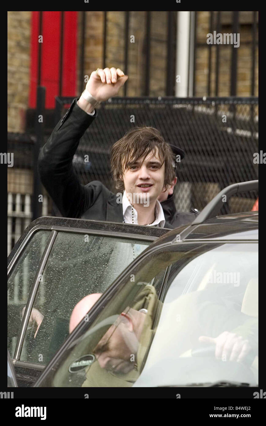 Babyshambles singer Pete Doherty has been given a 12 month community order after admitting possession of drugs The 26 year old was sentenced at Ealing Magistrates Court Stock Photo