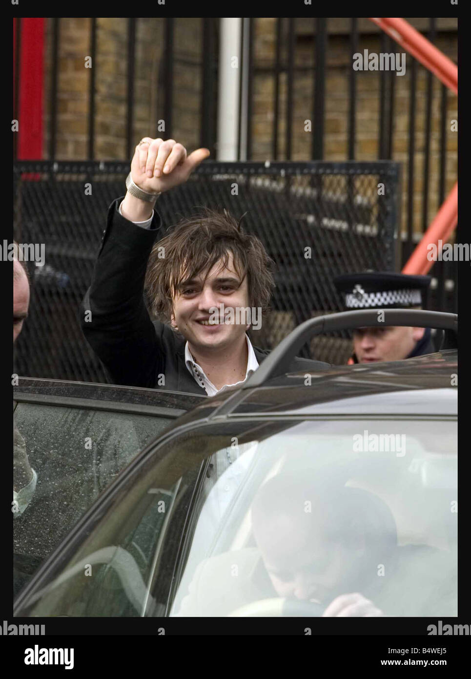 Babyshambles singer Pete Doherty has been given a 12 month community order after admitting possession of drugs The 26 year old was sentenced at Ealing Magistrates Court Stock Photo