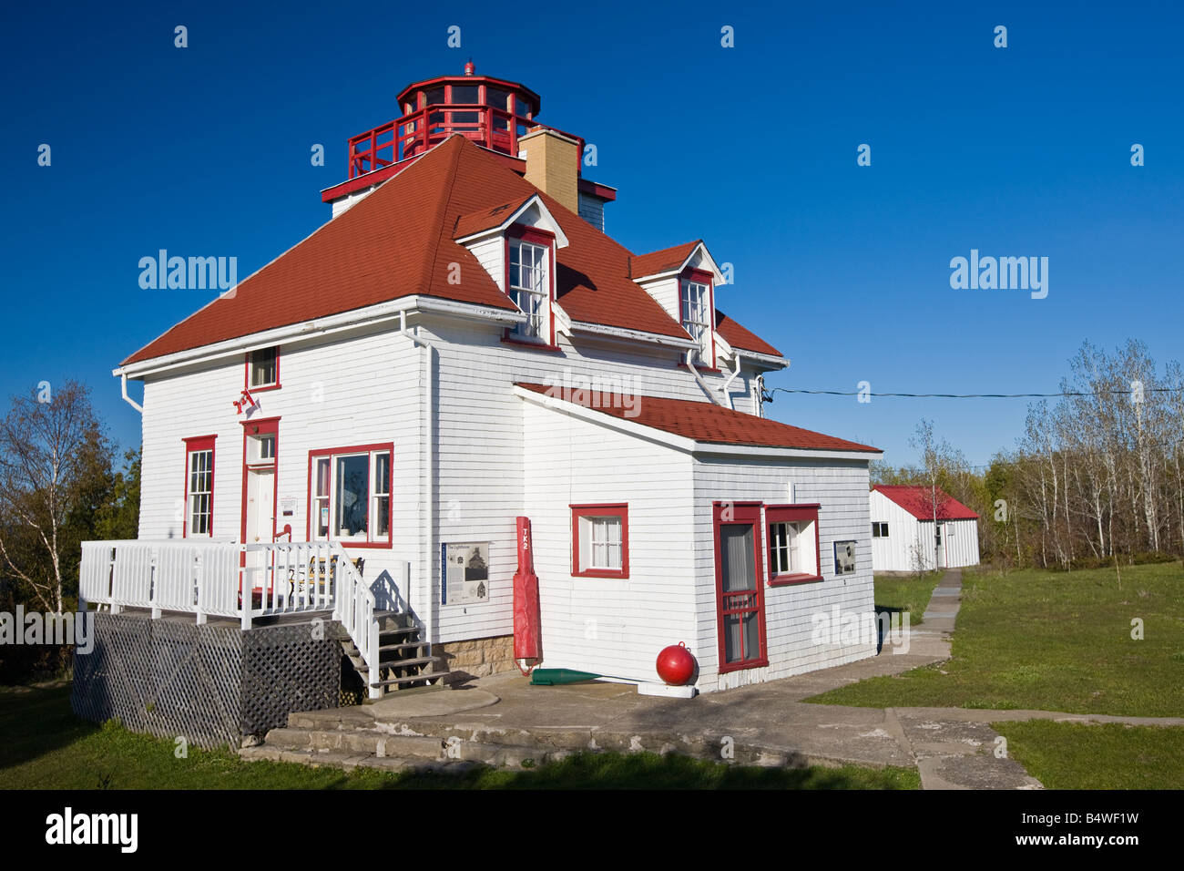 Cabot Head Lighthouse near Dyers Bay on the Bruce Peninsula, Ontario, Canada. Stock Photo